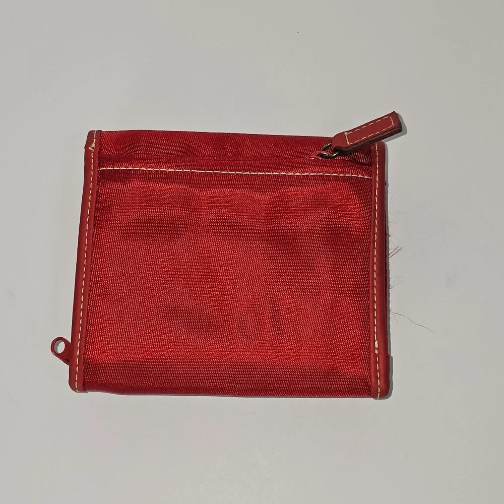 Vintage 90's Fossil F2 Genuine Classic Non-Leather Red Nylon Snap Front Wallet